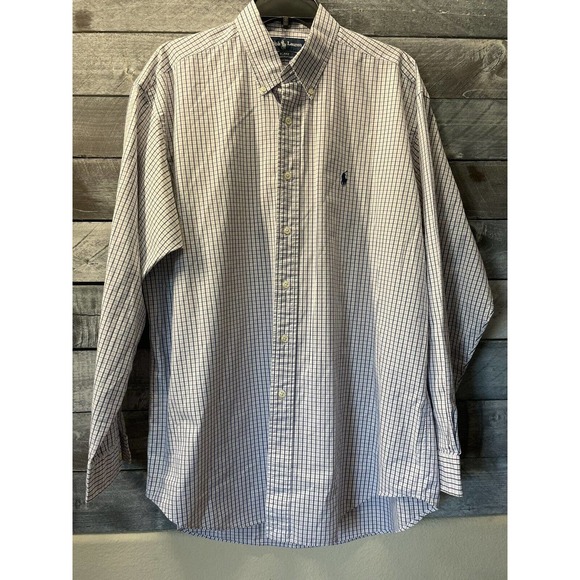 POLO Ralph Lauren BLAKE 100% Two-Ply‎ Cotton Men’s Shirt Size L - Picture 1 of 8